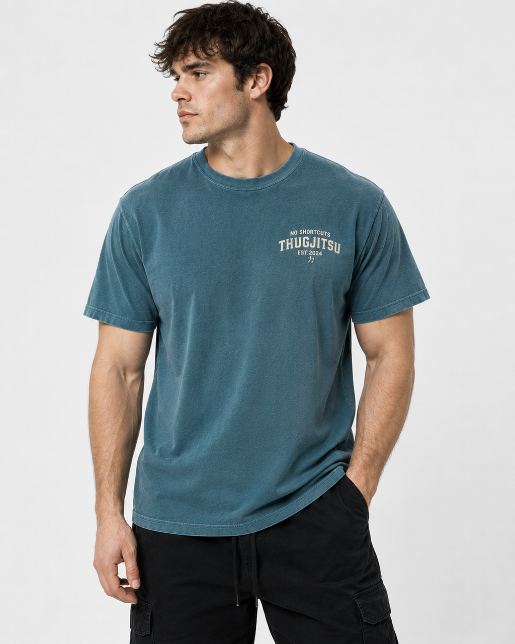 ThugJitsu No Shortcuts Tee – Washed Emerald