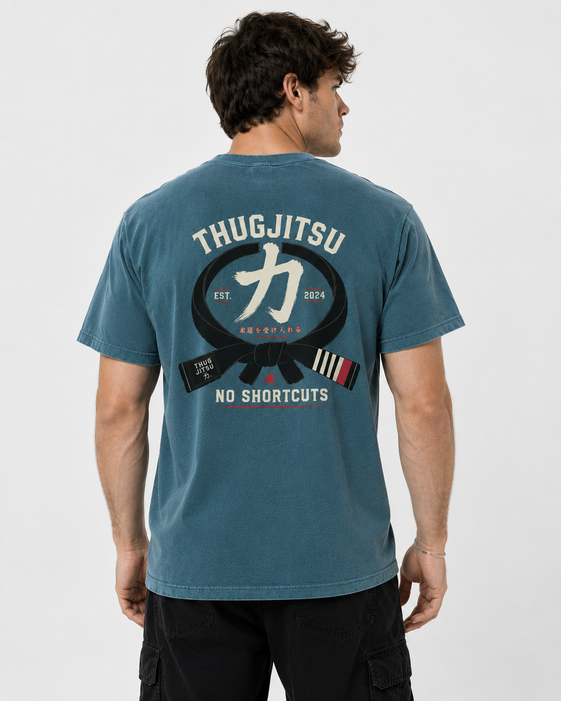 ThugJitsu No Shortcuts Tee – Washed Emerald