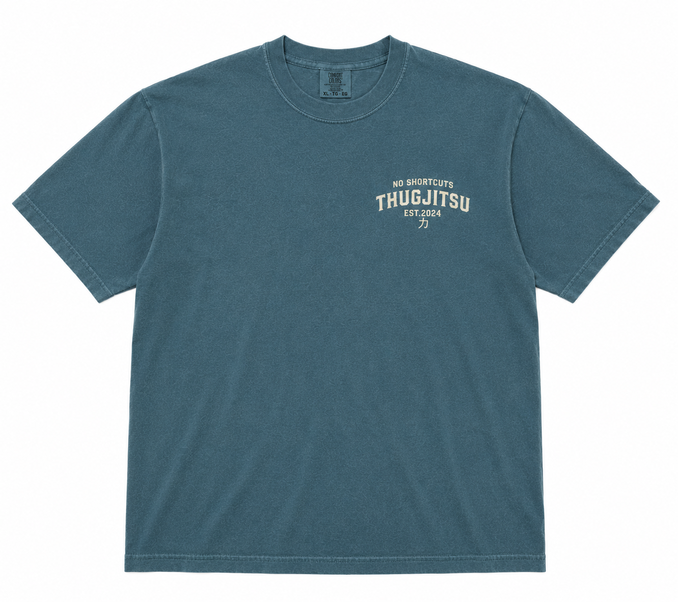 ThugJitsu No Shortcuts Tee – Washed Emerald